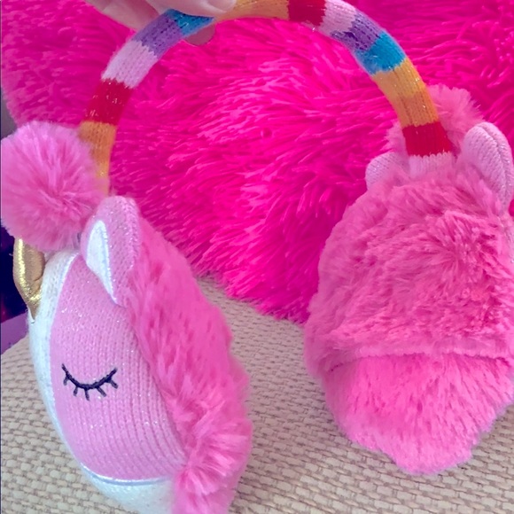 🌸Plush Ear Muffs🌸 - Rainbow Unicorn - Picture 4 of 4